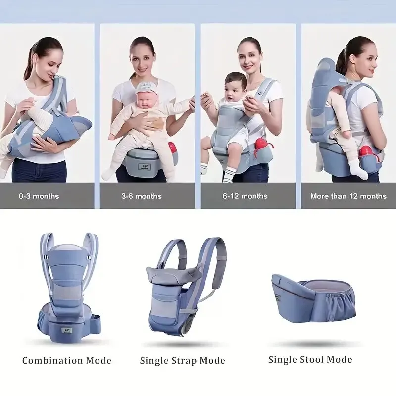 Ergonomic Newborn Baby Carrier Wrap Backpack 0-3 Years Storage Bag Infant Swaddle Sling Baby Kangaroo Baby Waist Stool Hip Seat