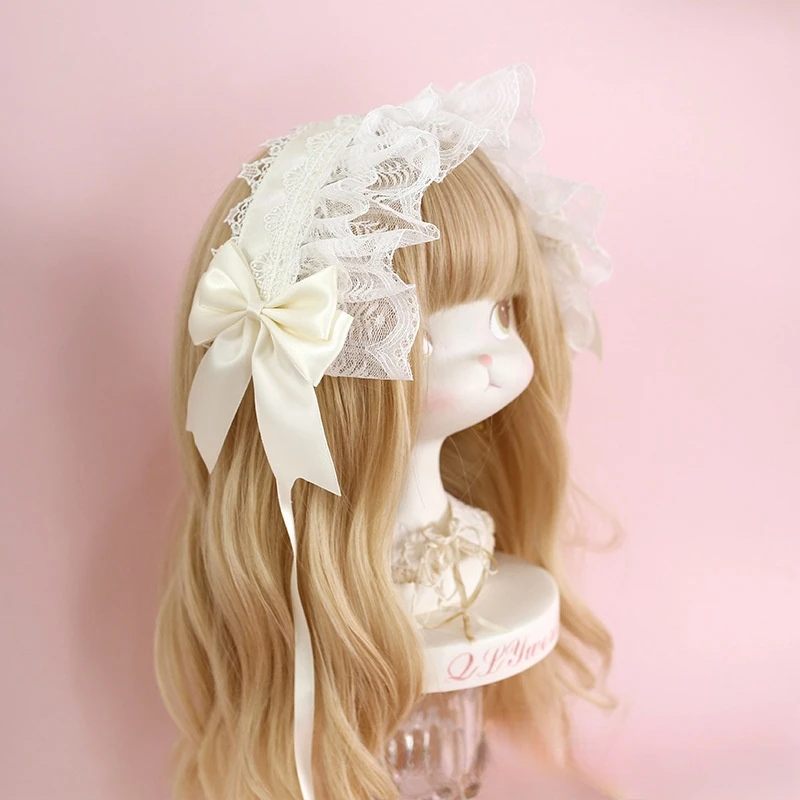 lolita headband hair accessories hair accessories sweet lace headband KC dark ribbon bow
