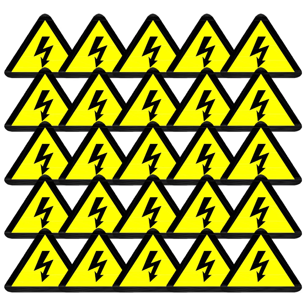 25pcs Warning Stickers High Voltage Caution Sign Electrical Hazard Labels For Electric Box Panel Safety Sticker Decals Traffic