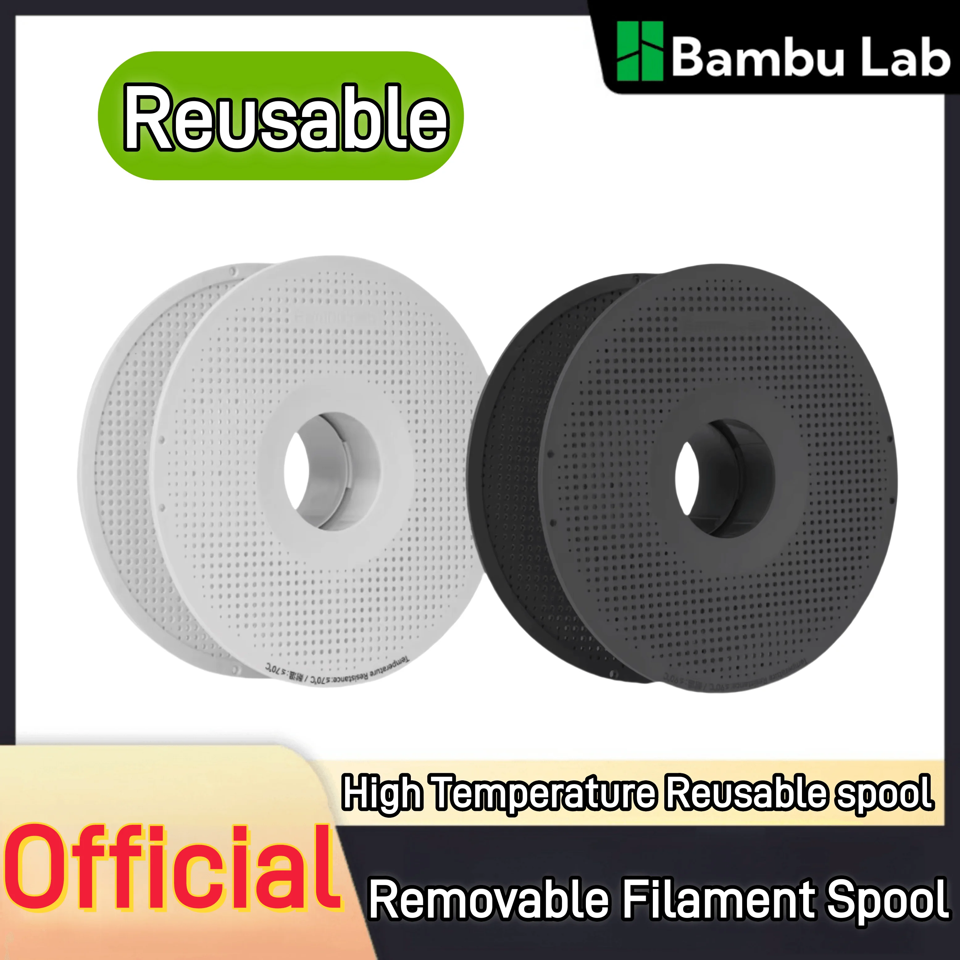 Bambu Lab 3D printer High Temperature Material Rack Reusable Spool Filament Compatibility: ABS, ASA, PA6-GF, ABS-GF, PAHT-CF etc