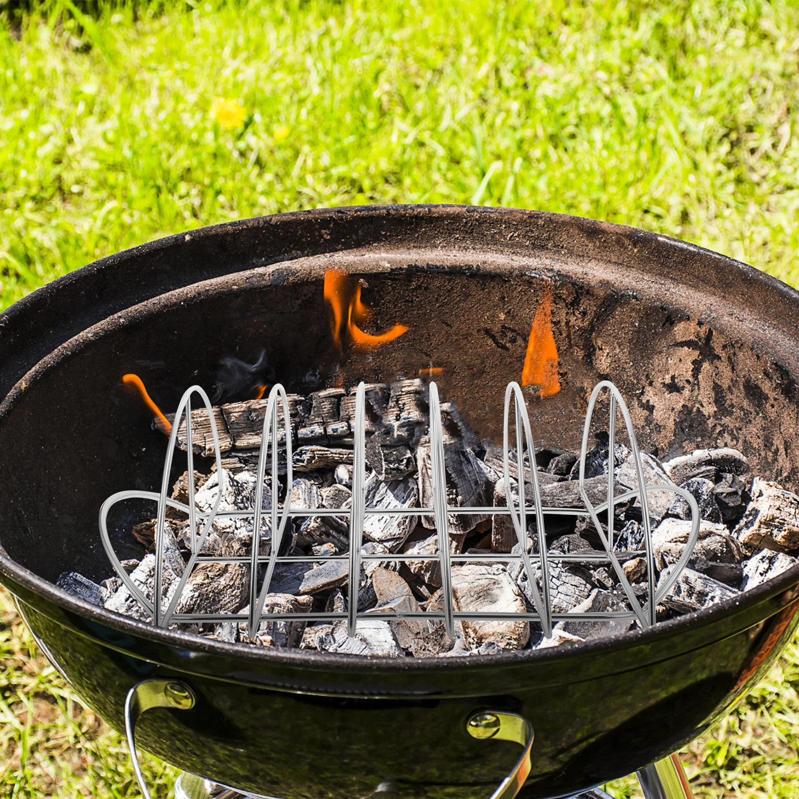 

Stainless Steel Mesh Rack Stand For Barbecue Grill Portable Cooking Grate Lightweight BBQ Tool Practical Functions