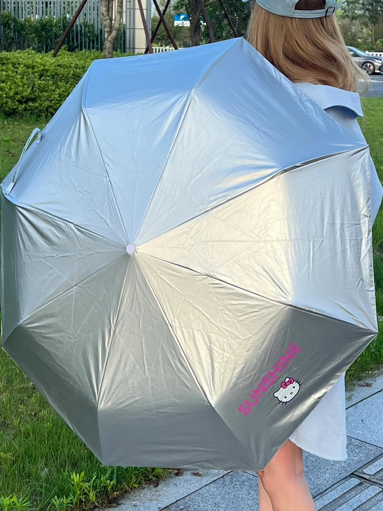 

Auatic Cartoon KT Sunade Umbrella Women's Portable Sunscreen High Aesthetic Value Student Use UV Protection Rain Umb...
