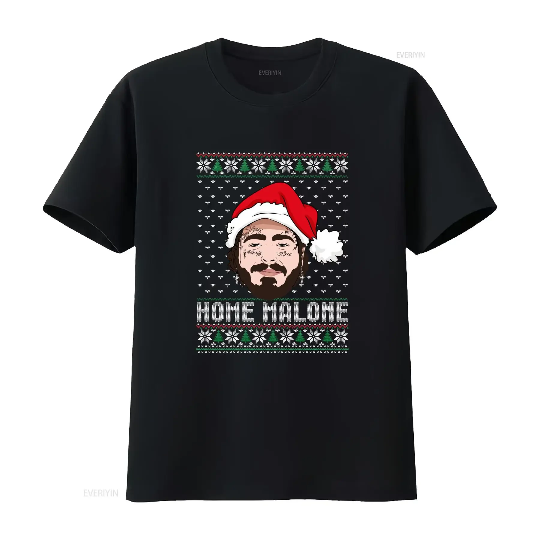 Футболка Home Malone SweaT: Винтажная дизайнерская одежда с эффектом потертости, с забавным рождественским принтом для фанатов, слегка дышащая, мягкая.