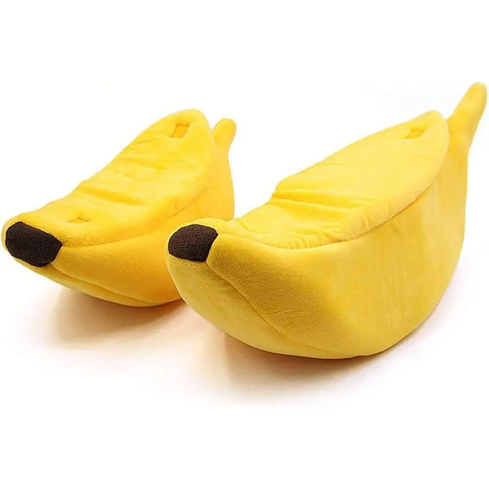 Winter Cat Banana Bed Dog House Warm Boat Pet Sleep Nest Cotton Cushion Coral leece Dog Pad Cat Mat (M) view 4
