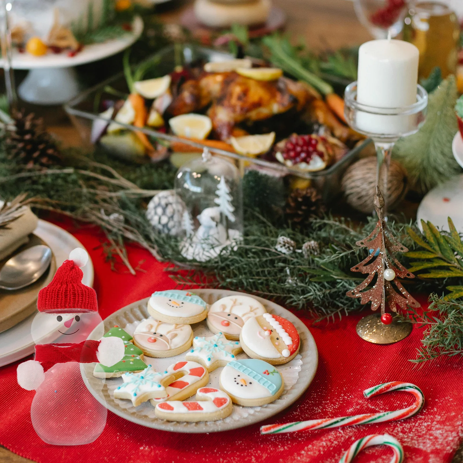 

6Sets Portable Snowman Drink Bottle Reusable Bpa Free Container for Juice Water Tea Outdoor Holiday Celebrations