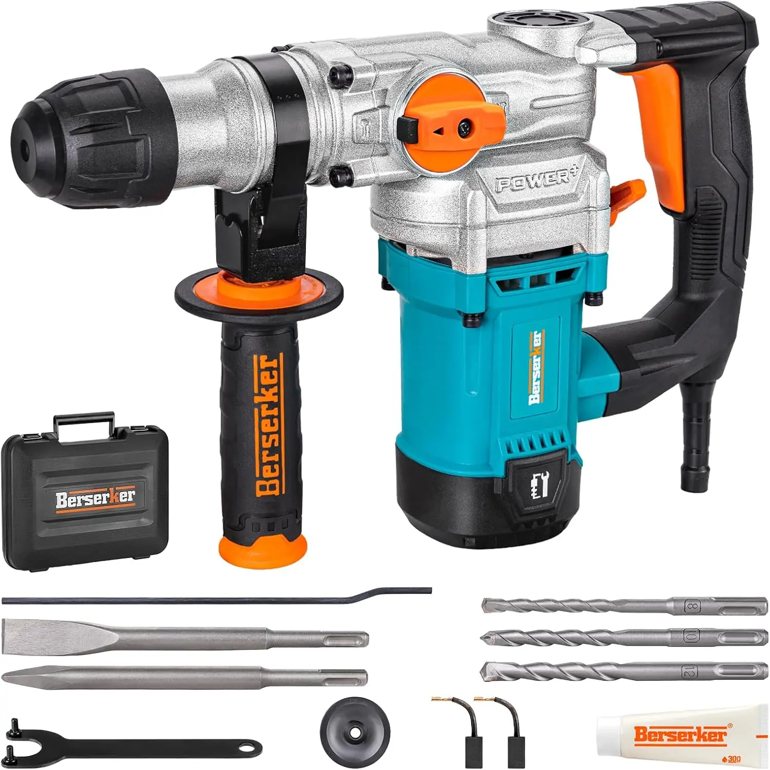 

9A 1-1/8" SDS-Plus Rotary Hammer Drill with Safety Clutch, 3 Functions for Concrete, Includes Bits & Case