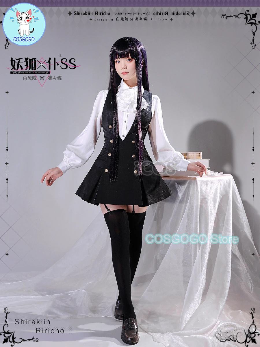 

COSGOGO Anime Inu X Boku Cos Shirakiin Ririchiyo Cosplay Costume Halloween Maid Outfits Women School Uniforms Clothing