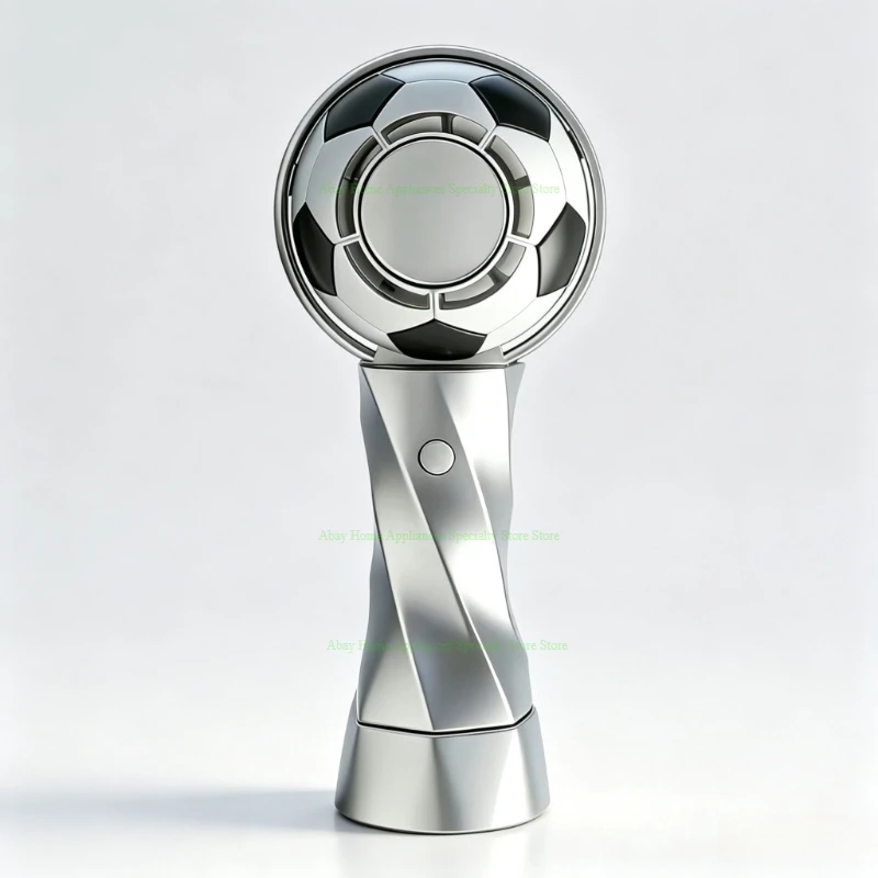 New Cute Mini Soccer Cooling Electric Fan Rechargeable High Speed Handheld Fan 5 Setting LED Display Football Design Fan Sport