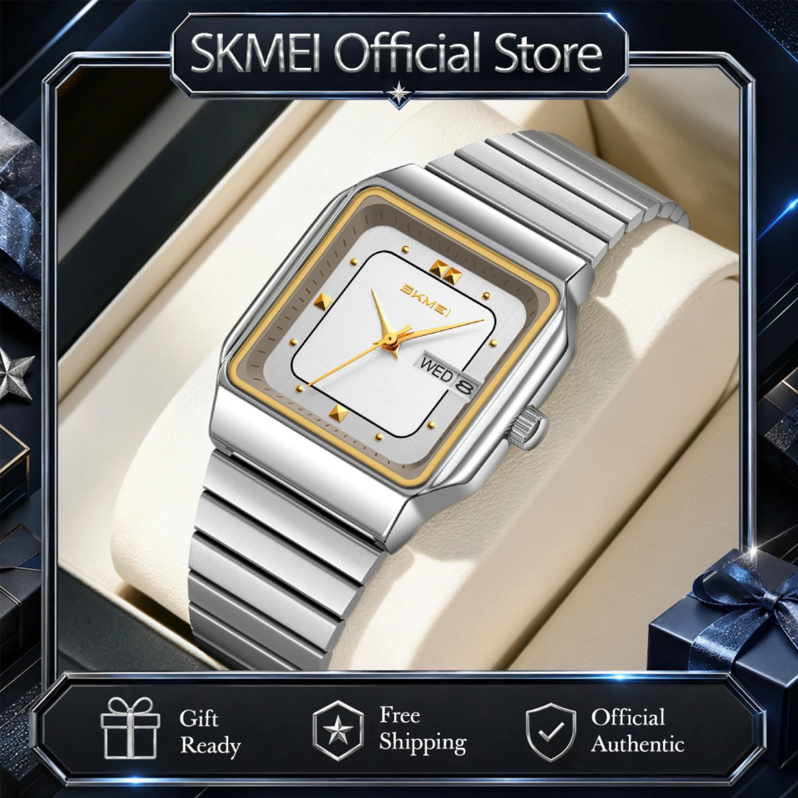 SKMEI 9414 Elegant Women's Quartz Watches Vintage Female Wristwatch Waterproof Luxury Women Clock Date Week Display Casual Wear