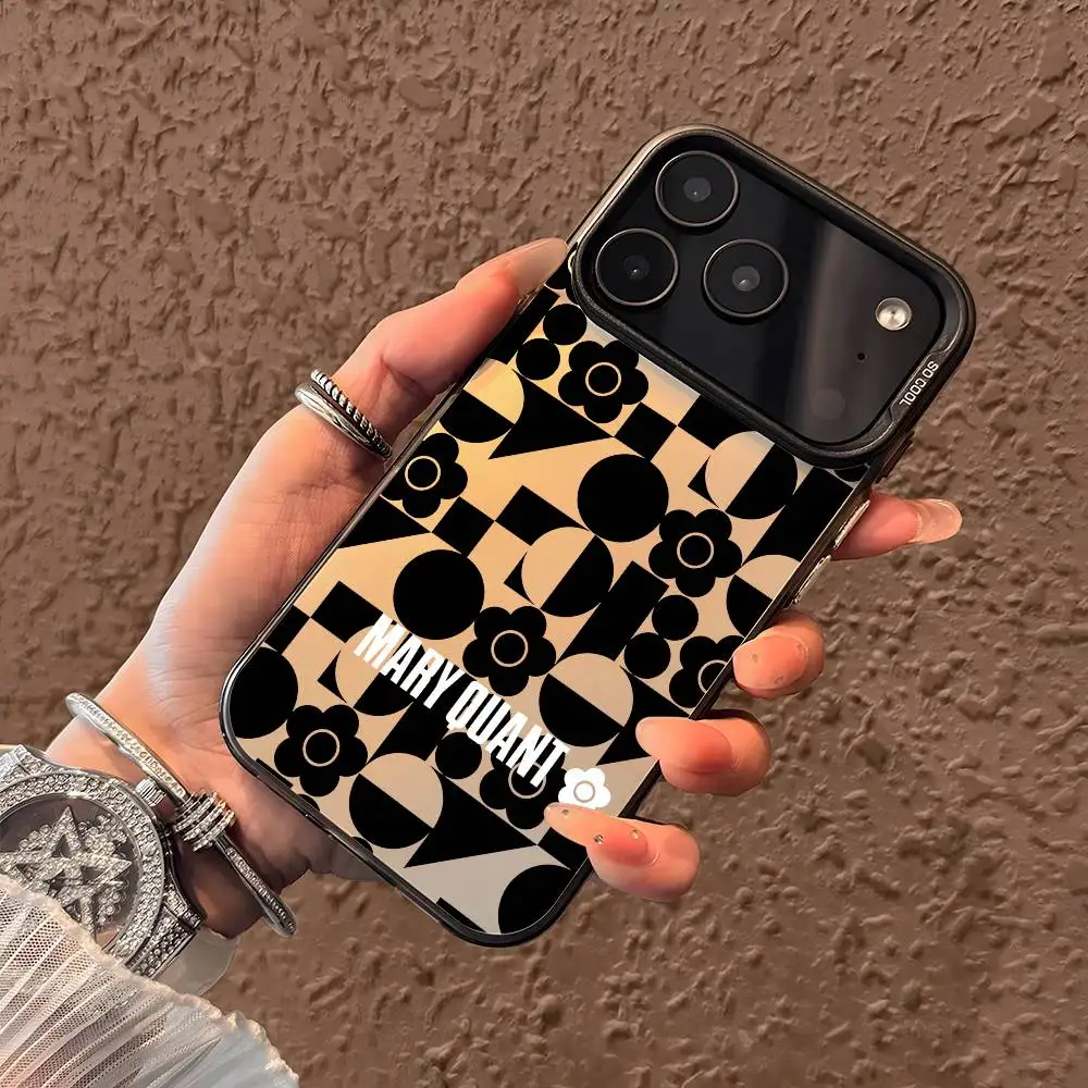 INS M-Mary Q-Quant جراب هاتف آيفون 17 16 15 14 13 12 11 برو ماكس الهواء متعدد الألوان ماتي ليزر معدني أورورا فوندا #3