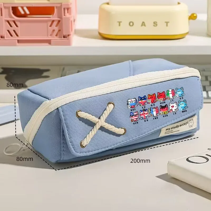 أسود أزرق CountryHumans Country Humans Countryball Polandball أنيمي مقلمة حقيبة القلم ، أطفال المراهقين pencelcase بنات بنين مدرسة