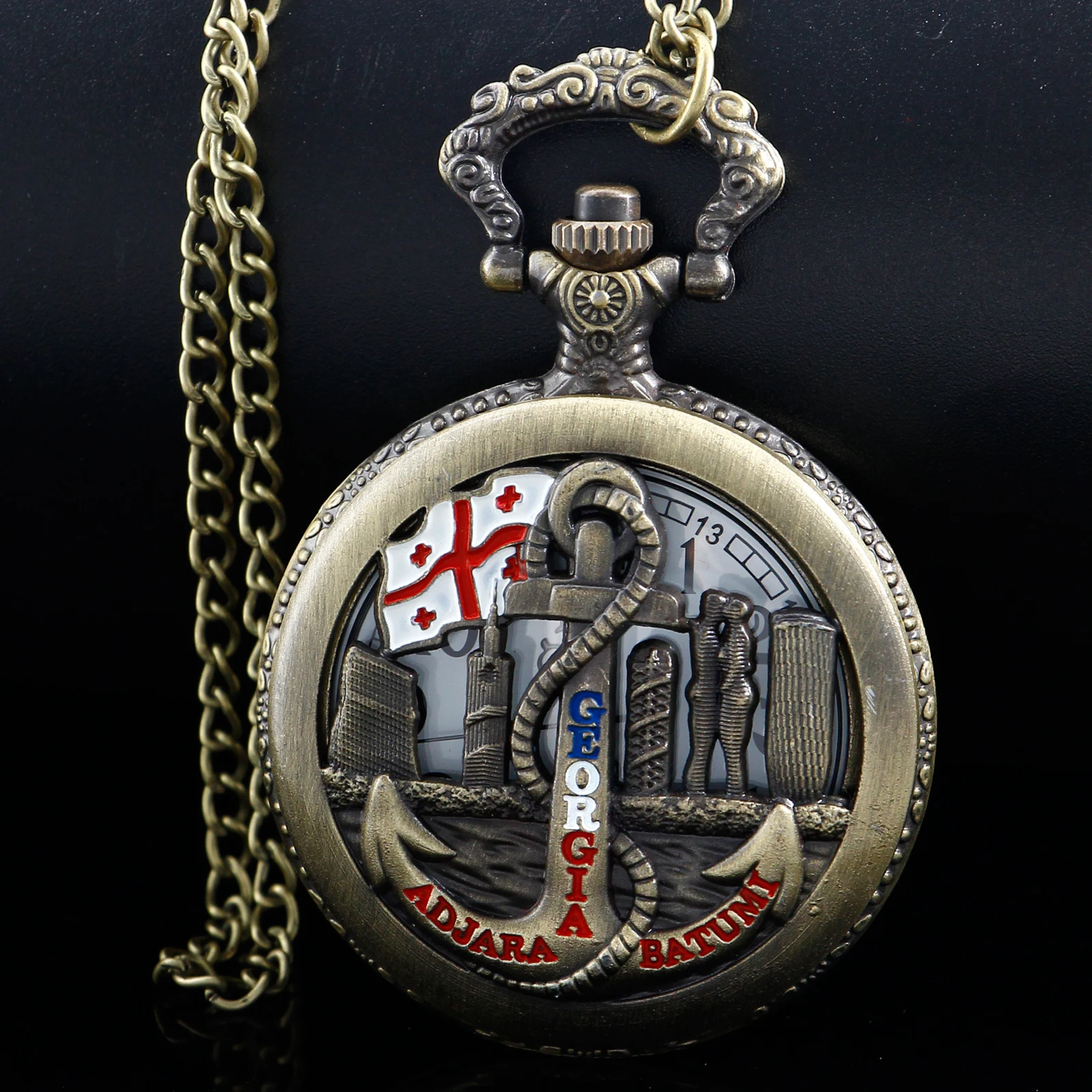 New Arrival Vintage Pirate Anchor Quarzt Pocket Watch Pendant Necklace Children Friend Gifts Watch