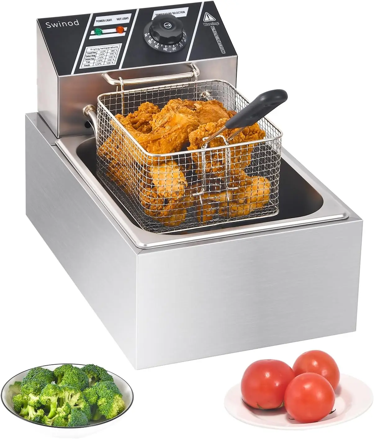 

Electric Deep Fryer with Basket, 1700W Powerful Performance, 9.7Qt Large Capacity Stainless Steel Oil Fryer for Home Use