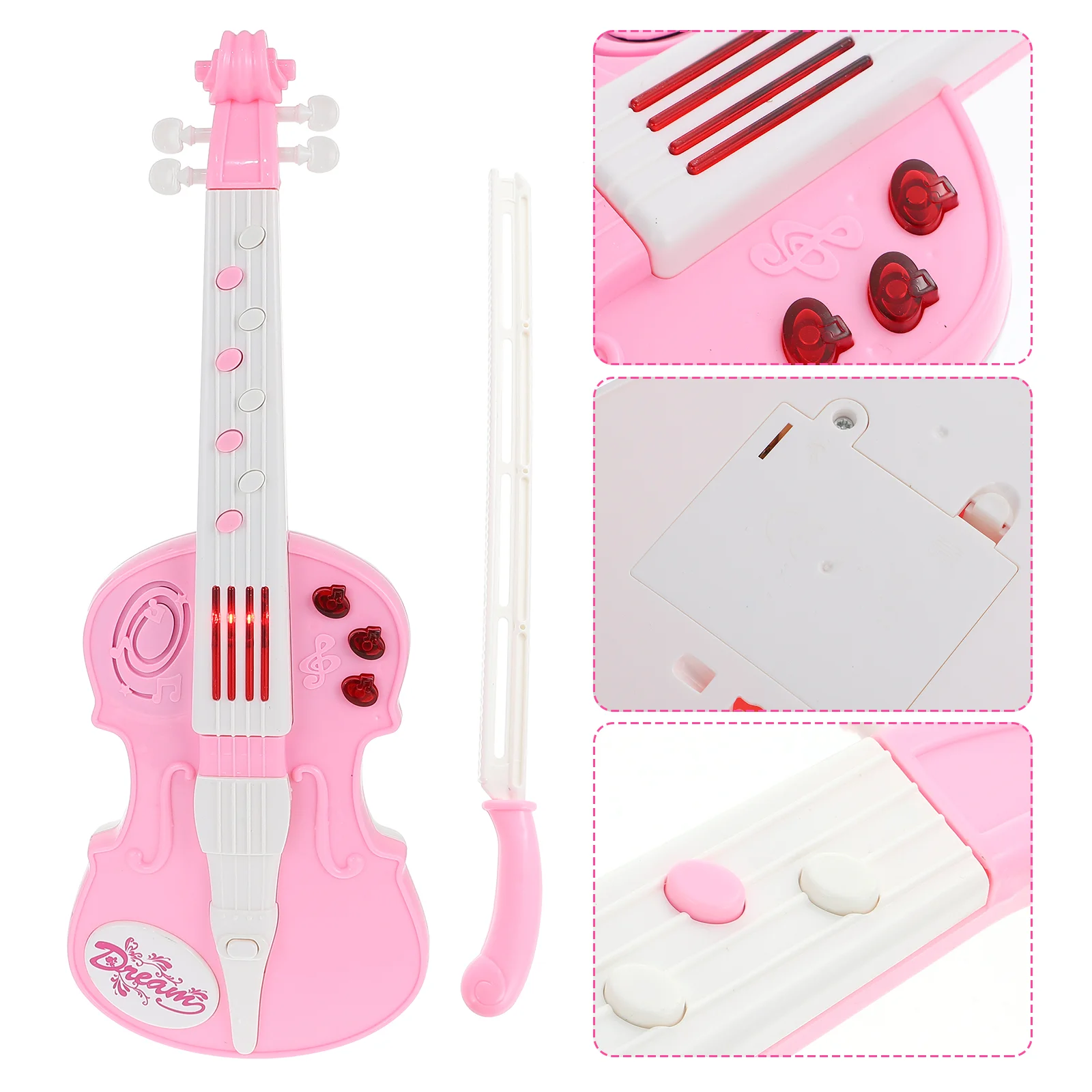 Sound and Light Electronic Violin Baby Kids Musical Instruments Abs Plastic Educational Plaything