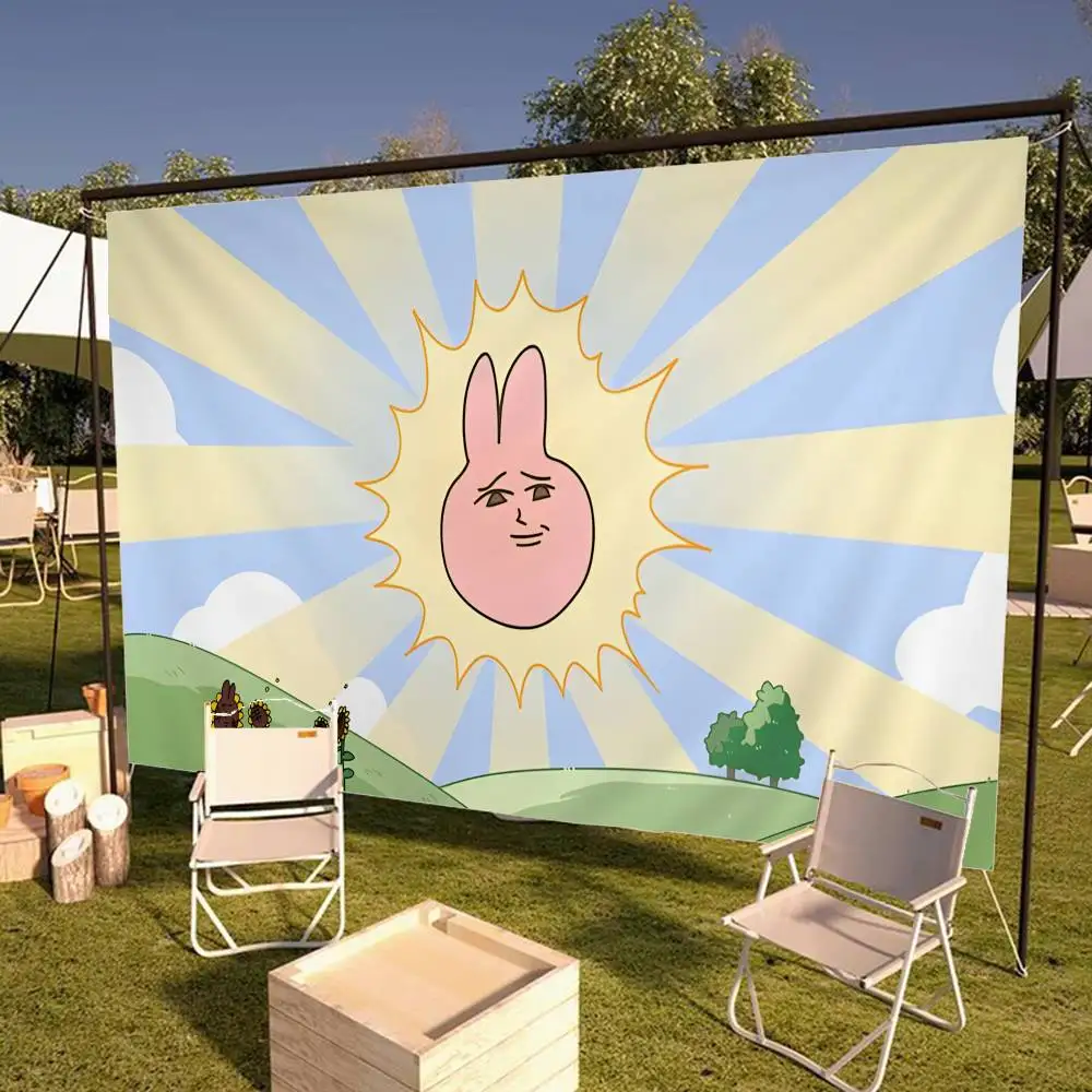 My F-Friend Pink Rabbit Funny Anime Banner INS Style Outdoor Party Decoration Atmosphere Flag