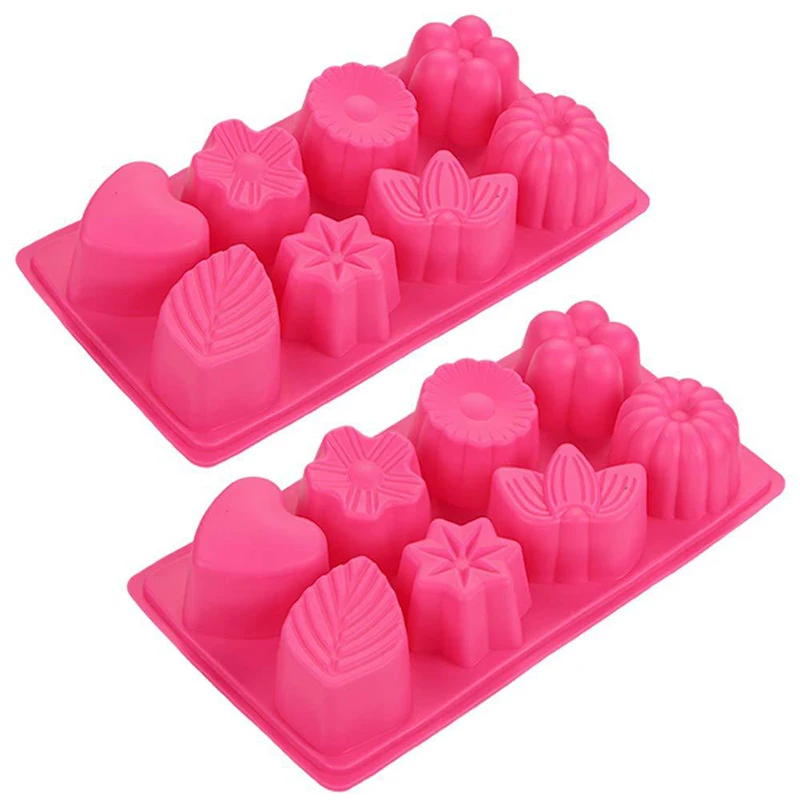 قالب جيلي 8 مقصورات سيليكون فندان زهرة القلب بودنغ كعكة قالب الشوكولاتة المطبخ المنزلي قابلة لإعادة الاستخدام