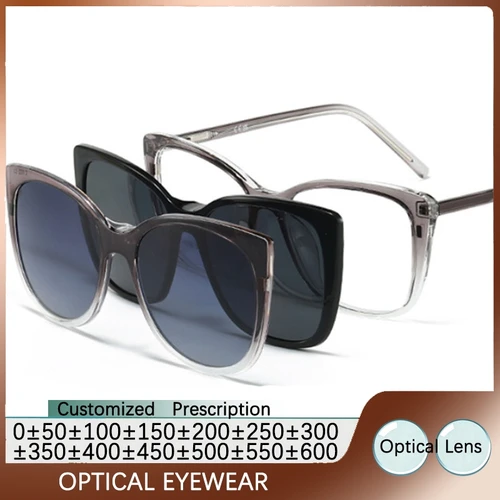 Imagen 1 del producto Gafas de Lectura Ópticas Polarizadas 6 en 1 para Mujer, Clip Magnético para Gafas de Sol con Prescripción, Lentes Ópticas con Prescripción