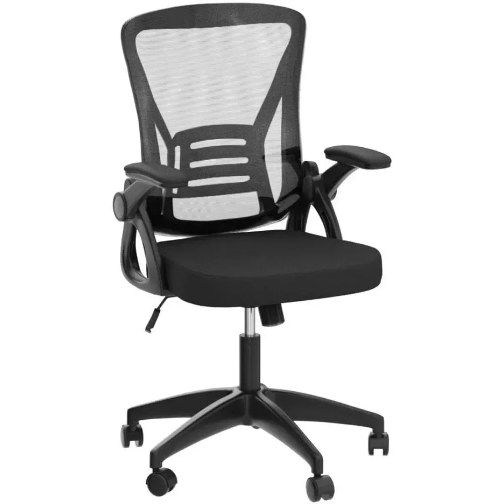 

A The office chair is ergonomically adjustable with a height adjustable center back strap flip arm and lumbar support