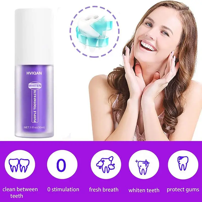 V34 Teeth Instant whitening Toothpaste 30ml Teeth Deep Cleaning Stain Removal Tooth paste Reduce Yellowing Color Corrector