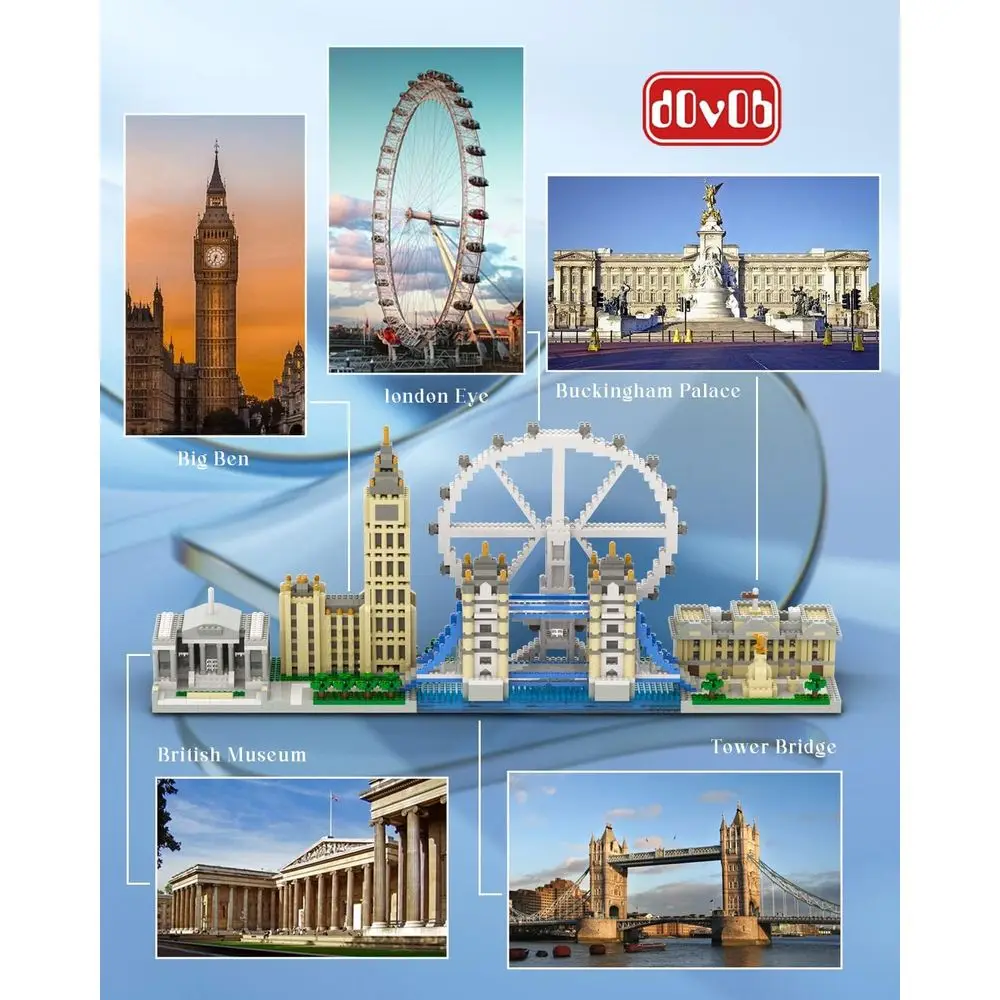 London Skyline Micro Mini Blocks Set: 3076-Piece Architecture Kit for Kids & Adults