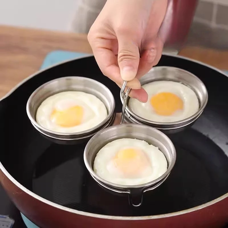 Stainless Steel Egg Poacher Poaching Pan Mould Egg Steamer Steamed Egges Mold Hoousehold Kitchen Cooking Tool Gadget