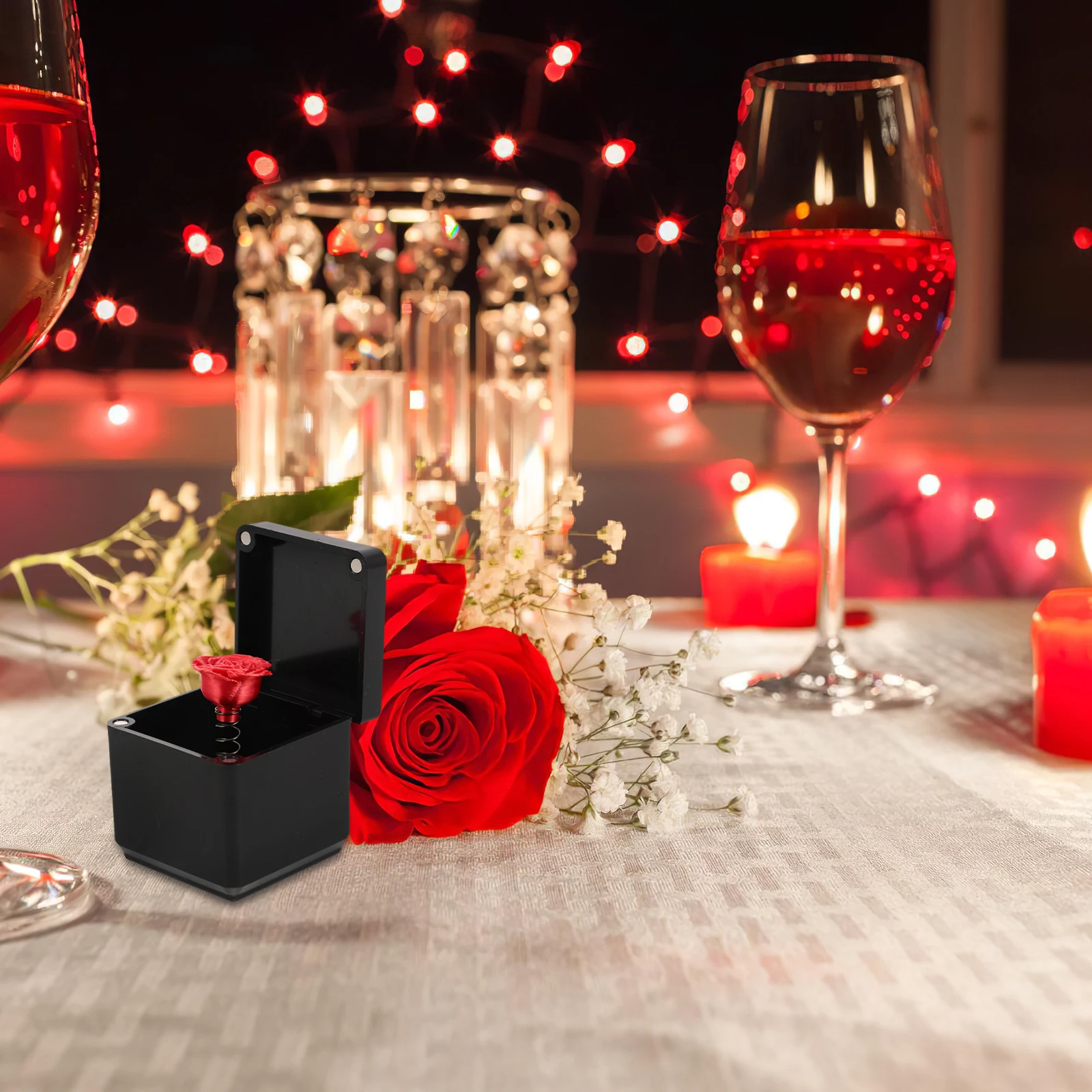 

3D Rose Engagement Proposal Box Heart Shaped Romantic Handmade Gift Box for Wedding Anniversary Valentine's Day