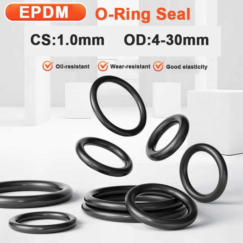 10-500pcs EPDM O-Ring Gasket CS 1mm OD 4~30mm EPDM Automobile Nitrile Rubber Round O Type Corrosion Oil Resistant Seal Washer