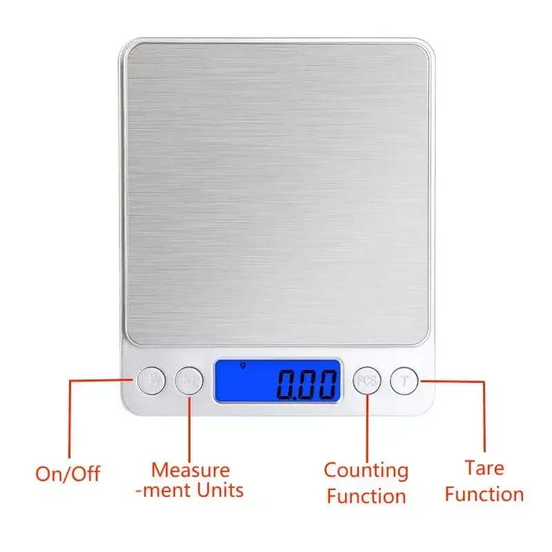 0.01g/0.1g Precision Digital Scale Portable LCD Electronic Kitchen Baking Jewelry Grams Weight Balance Scale 500/1000/2000/3000g