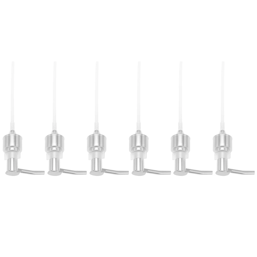 

6pcs Subpackaging Bottle Pump Head Premium Replacement Press Pumps Long Nozzle For Viscous Liquids Home Use Silver 410