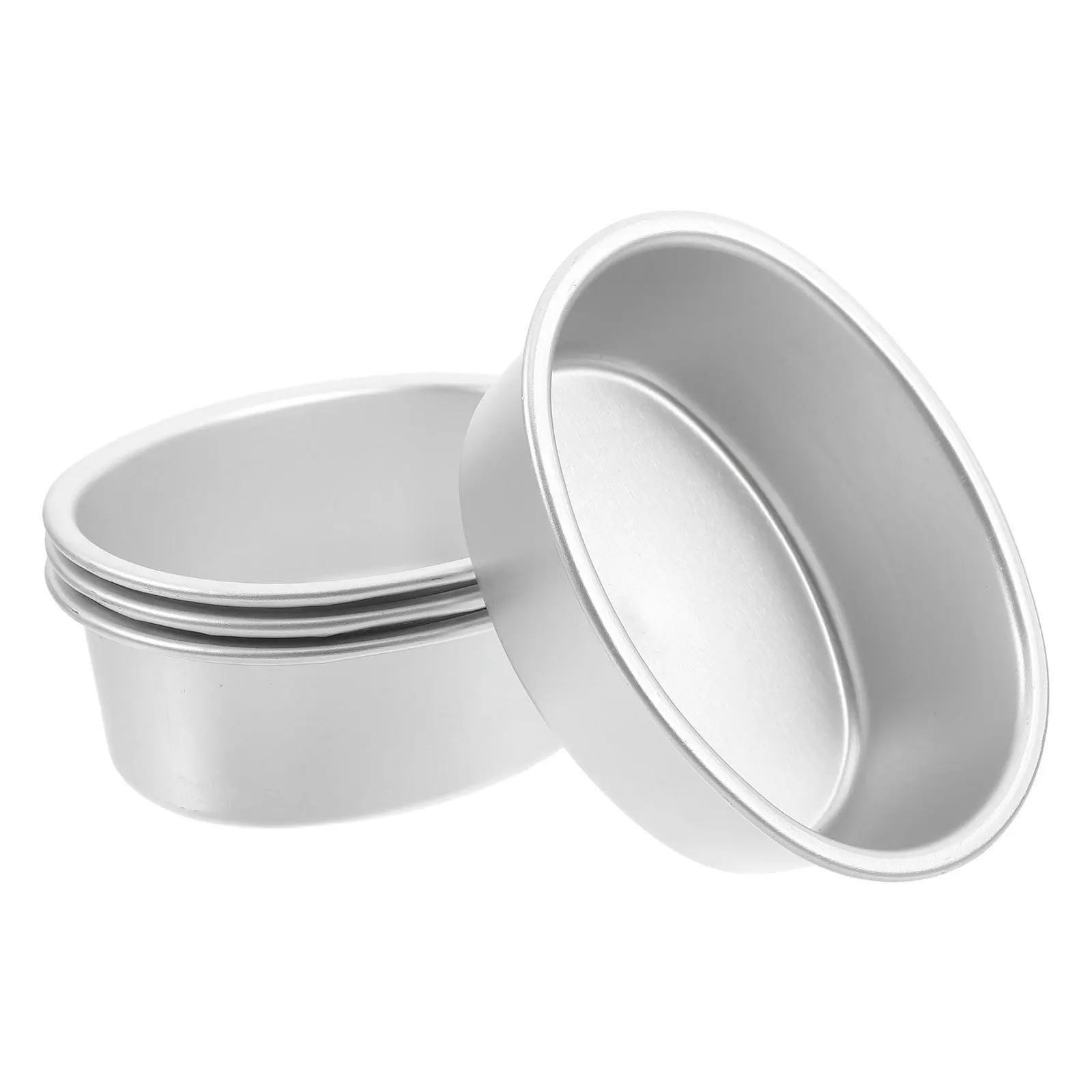 

4Pcs Oval Cheesecake Mold Nonstick Aluminum Alloy Baking Tool Versatile Use for Home Parties Weddings Round Cake Pan