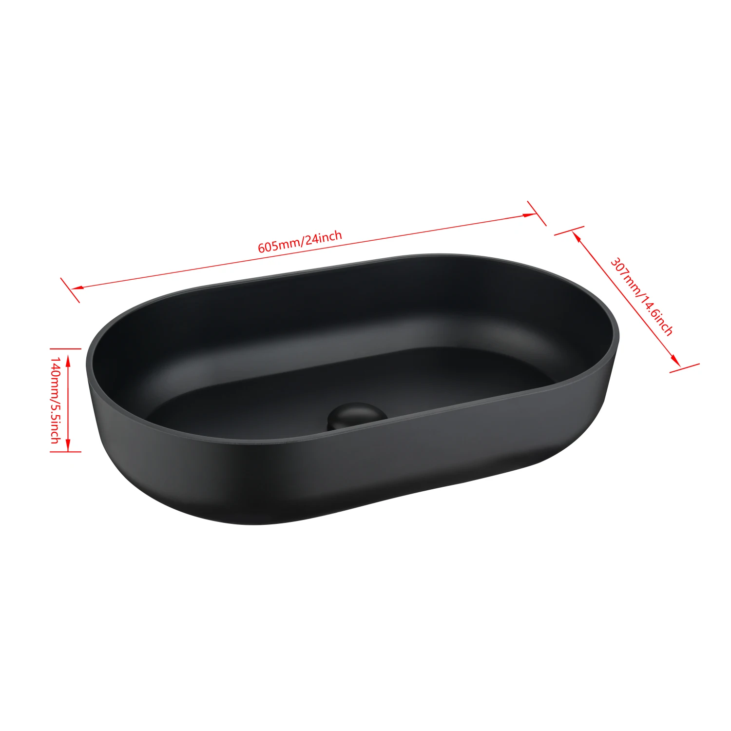 

24*14*5.5 Matte Shell Bathroom Sink