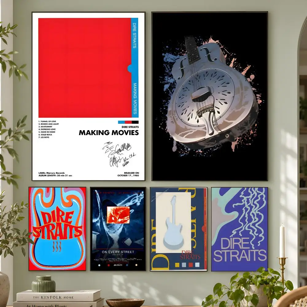 Rock Music Band D-Dire S-Straits Poster Wall Art Home Decor Living Room Bedroom Office Dorm Apartment Gift