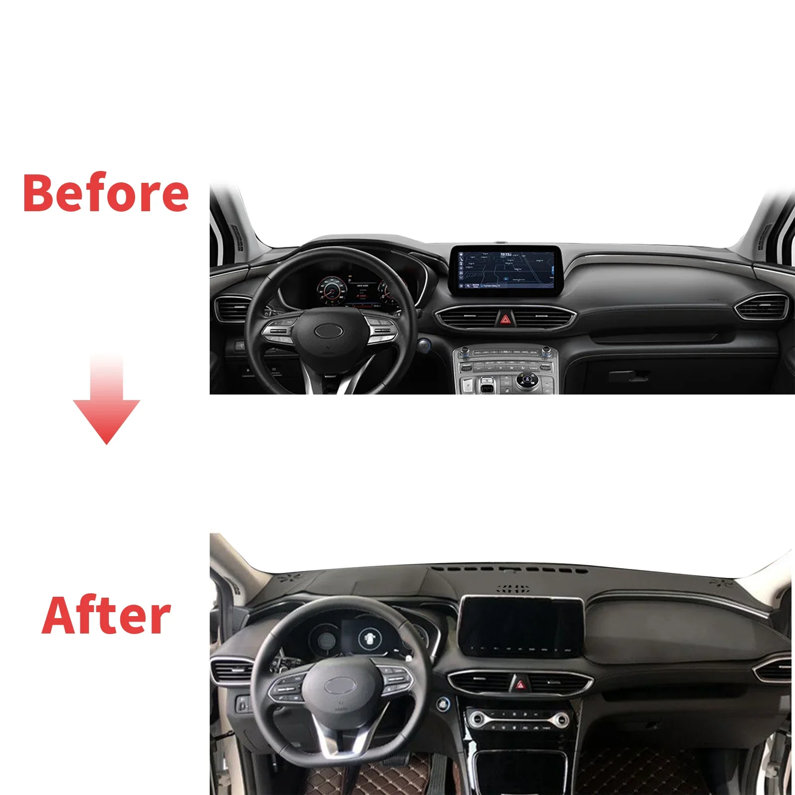 

fit for Hyundai Santa Fe Santafe 2019 2020-2023 Car Accessories Dashmat Dashboard Cover Pad DashMat Sunshade Protective Carpet