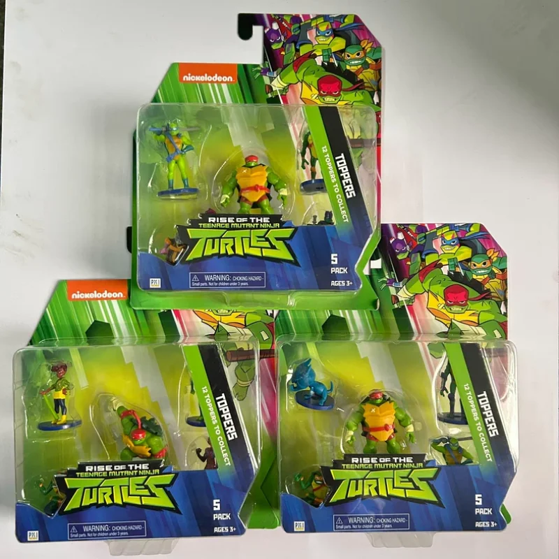 

Original Rise of the Mutant turtles stampers toy Action Figure Raphael 5pcs set Ornament toy Christmas gift