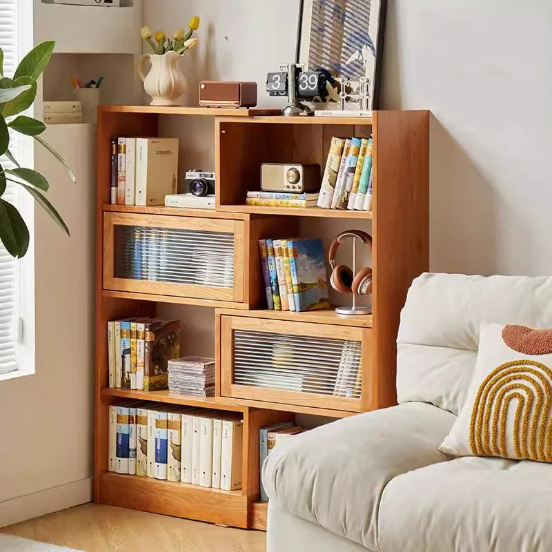 

Телескопические книжные шкафы из цельного дерева, витрина, напольные книжные шкафы, современная мебель для гостиной La Combinaison YS40CC