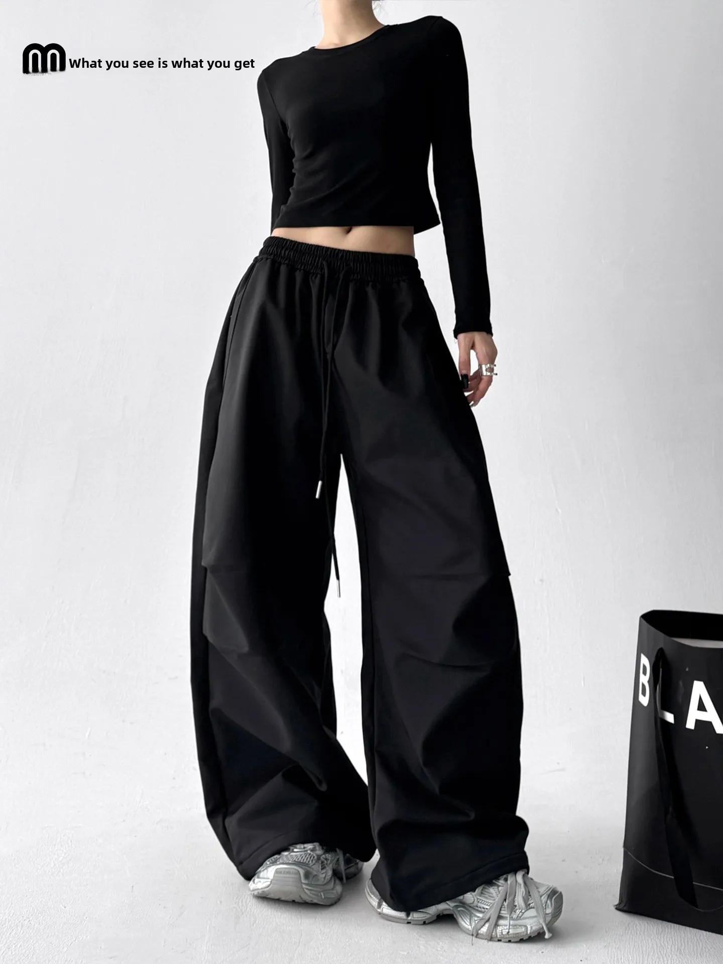 กางเกงขายาวทรงหลวมเอวสูงสไตล์ลำลองสำหรับผู้หญิง รุ่นใหม่ล่าสุด ใส่สบาย ทันสมัย เหมาะกับฤดูหนาว