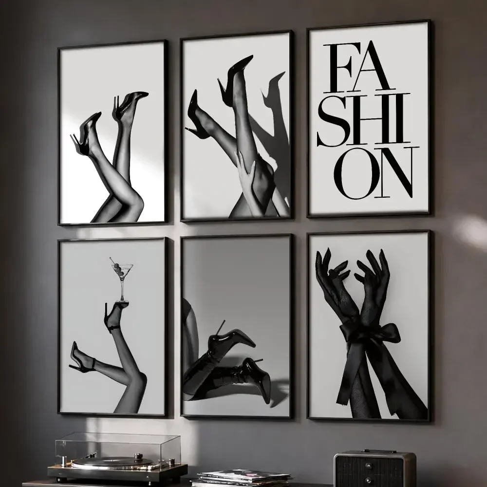Luxury Fashion Women Art Simple Painting  Canvas Poster Set Wall Artwork Prints for Bedroom Living Room Home Decor Gift