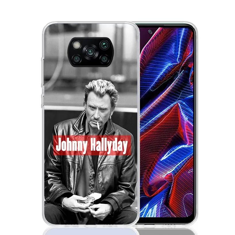 Johnny Hallyday Music Phone Case For Xiaomi Poco X6 X5 X4 X3 Nfc F6 F5 Pro F4 Gt F3 F2 F1 M5S M4 M3 Art Customized Coque Capa