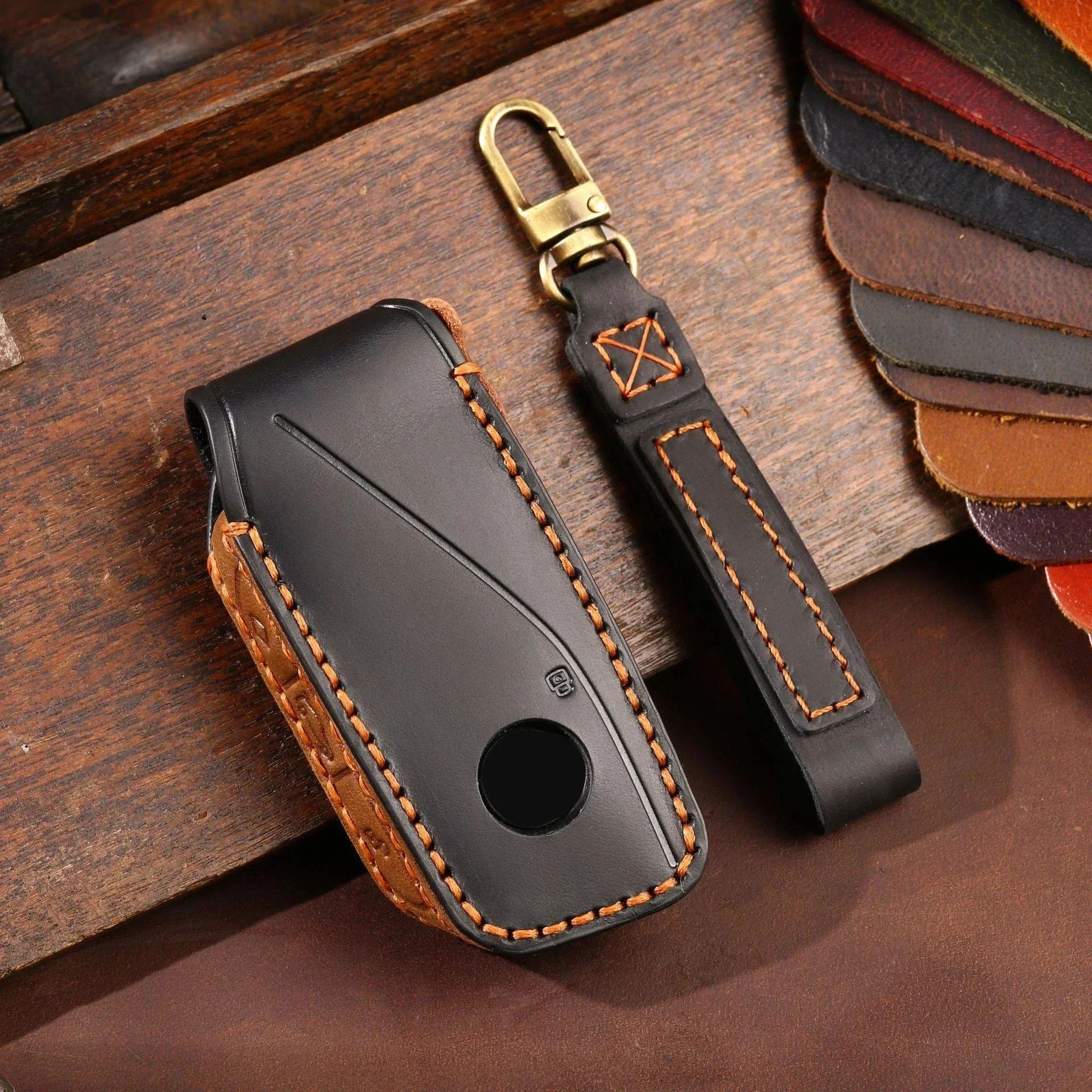 

1pc Leatehr Car Key Case For 2023 2024 BMW Energy I7 X7 G07 LCI IX I20 X1 U11 7 Series G70 G09 XM U06 G81 M3 Cover Accessories