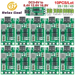 멀티 셀 18650 리튬 배터리 부스트 스텝 업 폴리머 리튬 이온 충전기, C타입-8.4V, 12.6V, 16.8V, 7.4V, 11.1V, 14.8V, 2S, 3S, 4S, 10 개