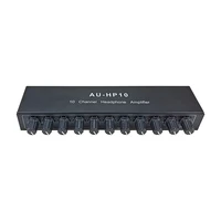 AU-HP10 amplificador de auriculares estéreo de 10 canales Audio 1 entrada 10 salida preamplificador Control independiente NJM4556A DC12-24V-BCBW