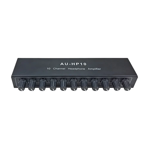 Imagen 1 del producto AU-HP10 amplificador de auriculares estéreo de 10 canales Audio 1 entrada 10 salida preamplificador Control independiente NJM4556A DC12-24V-BCBW