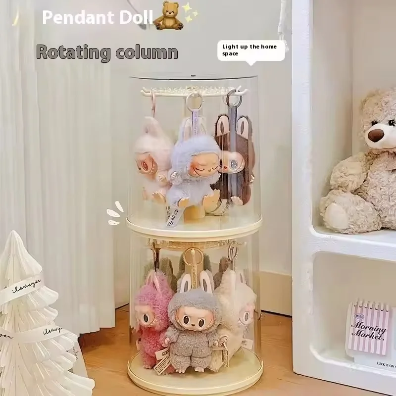 

Labubu Blind Box Pendant Display Box Rotating Transparent Labubu Doll Handmade Storage Display Stand Decorative Ornaments