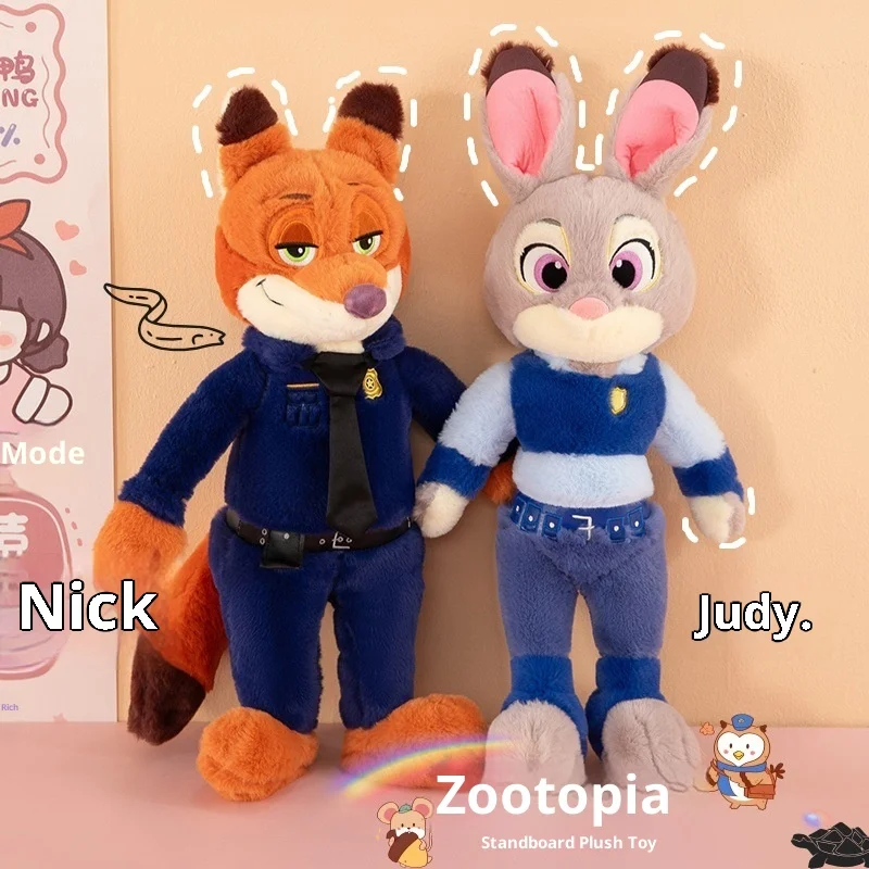 

Zootopia Judy Hopps и Nick Wilde, набор плюшевых игрушек Disny, мягкая кукла, кролик и лиса, пара, детский подарок, оптовая продажа