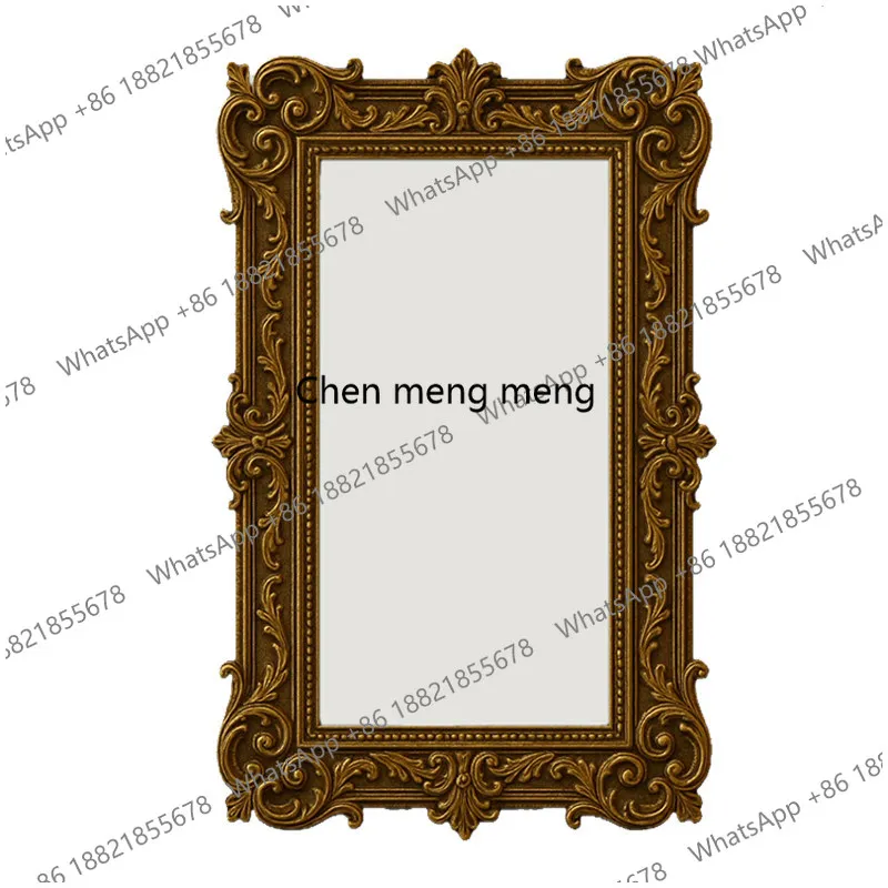 02M Vintage fireplace wall-mounted dresser makeup mirror wash mirror French decorative enigma mirror