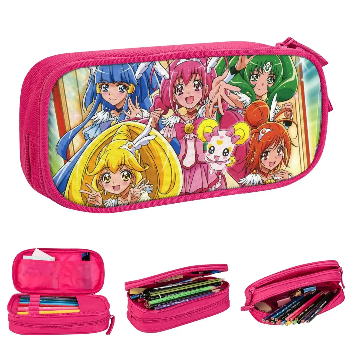 Smile Precure Anime Pencil Cases Glitter Force Yayoi Miyuki Nao Reika Akane Pencilcases Pen Holder Pencil Bags Students School