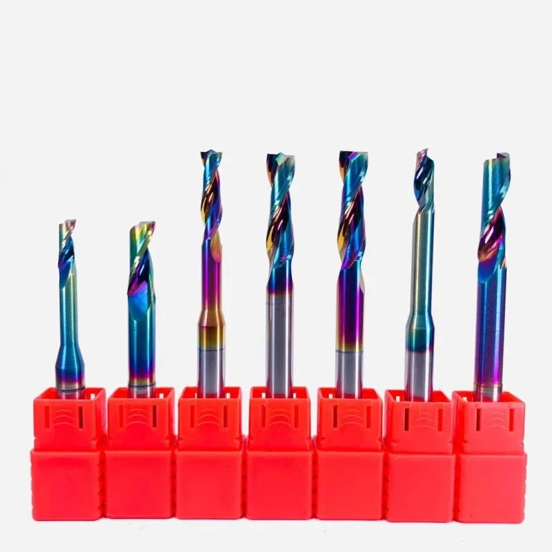 Carbide Single‑Flute Profile Router Bit Diamond Coated CNC Tool For Aluminum Door Window Lock Hole