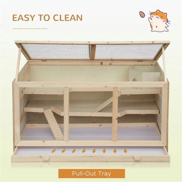 DB Wooden Collapsible Kennel For Dogs Birds Reptiles Guinea Pigs Hamsters Featuring Animal Pattern Warm Closure Hamster Cage