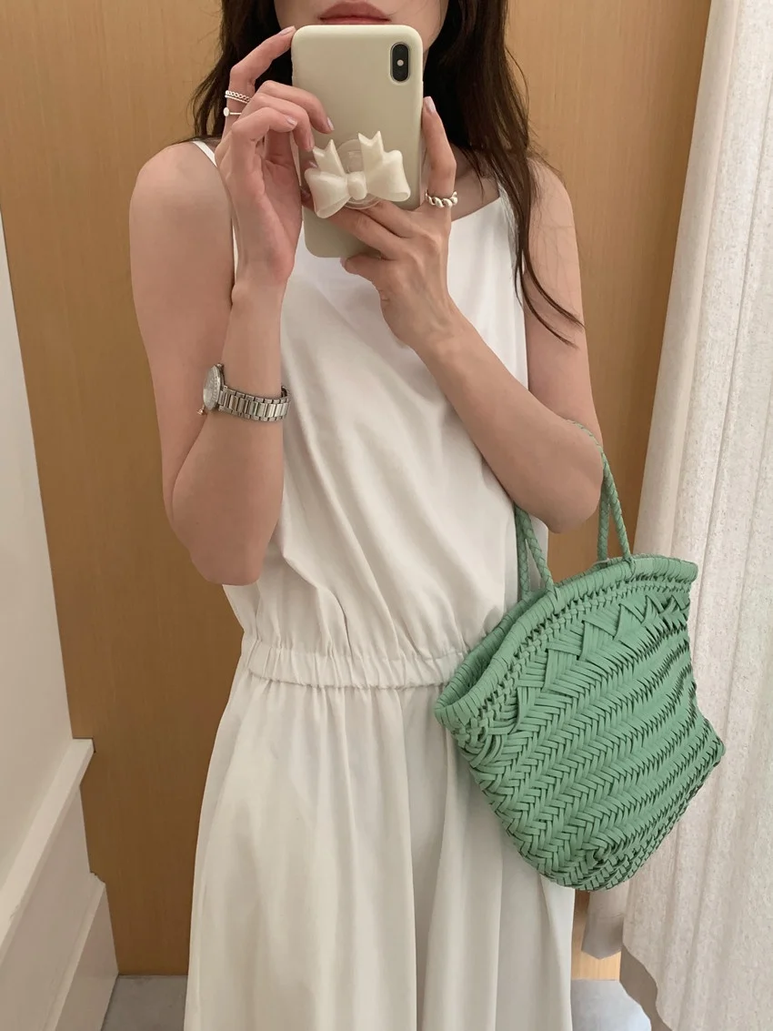 Alien Kitty Solid Slip Dress Women Summer Elegant Casual 2025 Vintage High Street OL Minimalist Daily Loose Maxi Vestidos