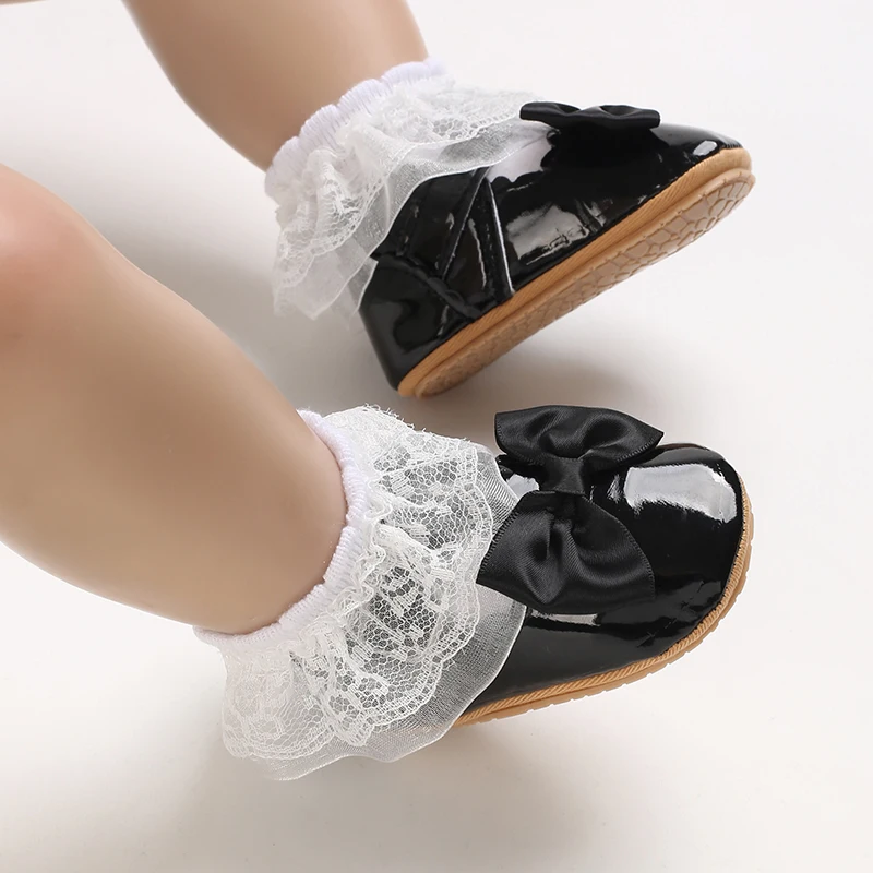 Comfortable Infant First Walkers Casual Crib Shoes Soft Rubber Sole Daily Wear For Newborn Boys Girls 0-18M
